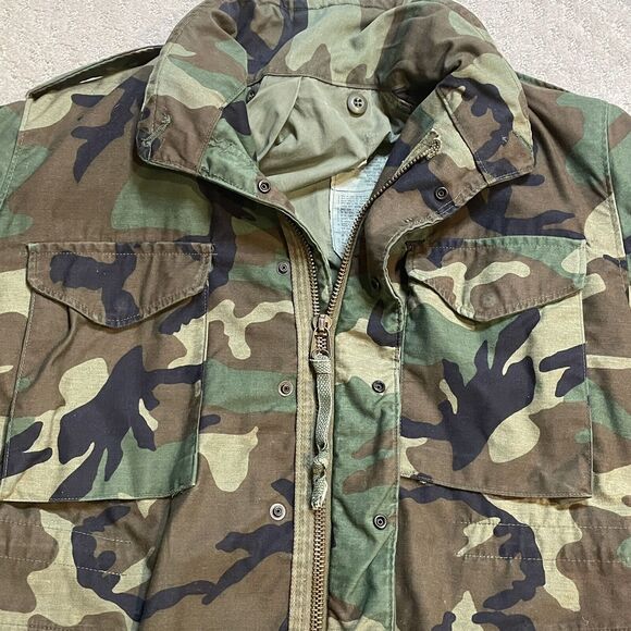 Mens Camo Jacket Medium Tactical Field Coat Army Military Gorpcore Utility - Picture 9 of 10